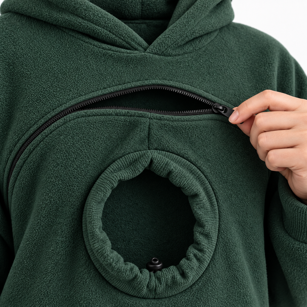 PawTee Cat Carrier Hoodie — Zip-Up Front Pouch
