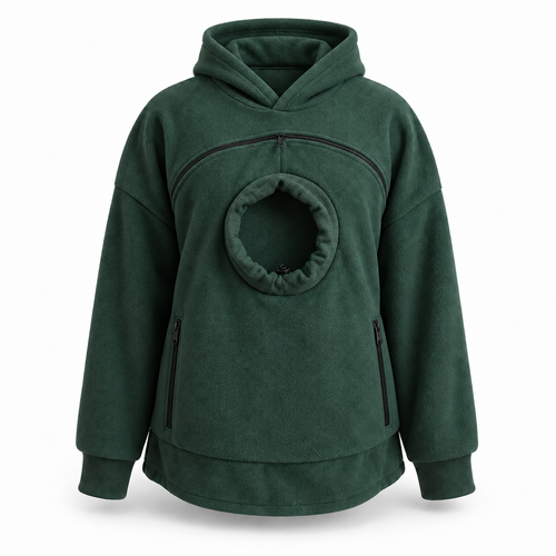 PawTee Cat Carrier Hoodie — Zip-Up Front Pouch